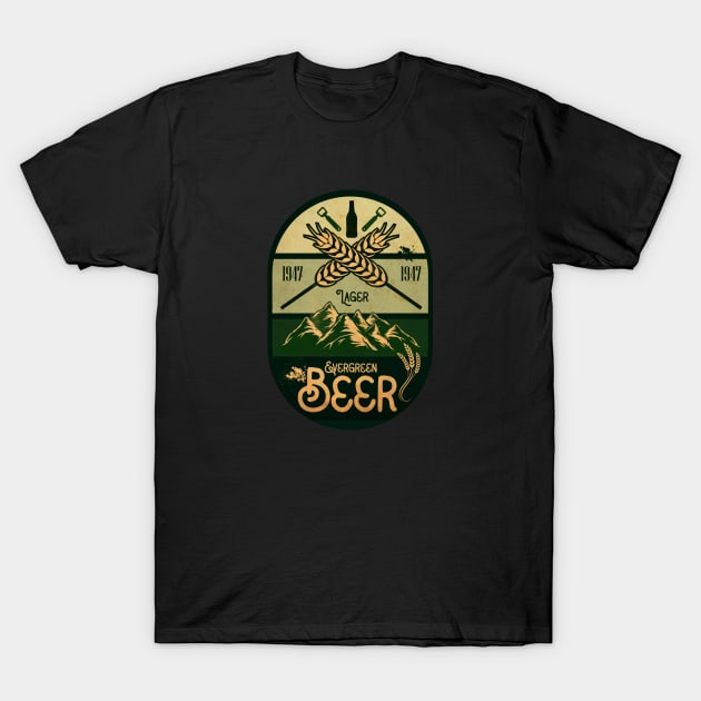 Evergreen Lager Beer T-Shirt by CTShirts